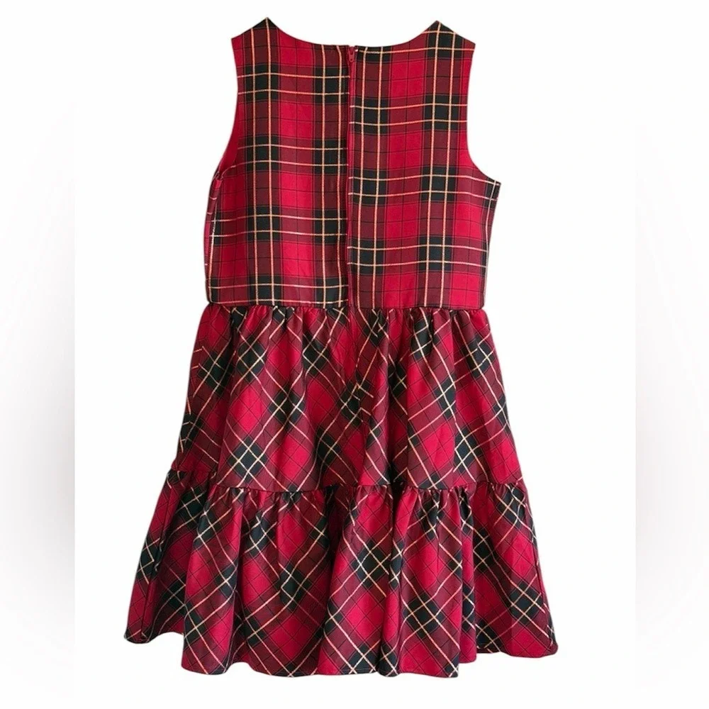 Children's Place Girls Matching‎ Family Plaid Tiered Dress Red Size 16